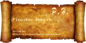 Pinczker Henrik névjegykártya